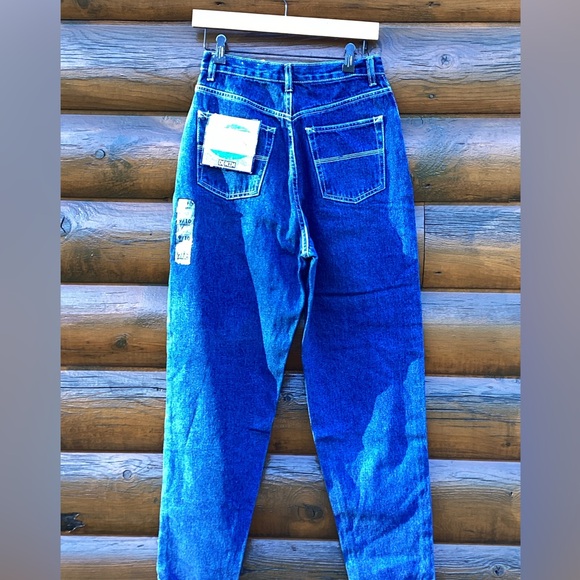 👖 DEADSTOCK RARE VINTAGE HIGH WAIST DENIM JEANS  Rise 13" Basic Edition SZ 9/10 - Picture 3 of 16